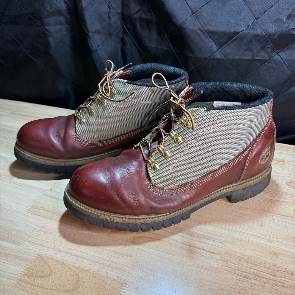 Timberland Lace-Up Leather & Canvas Waterproof Hiking Boots size 12M